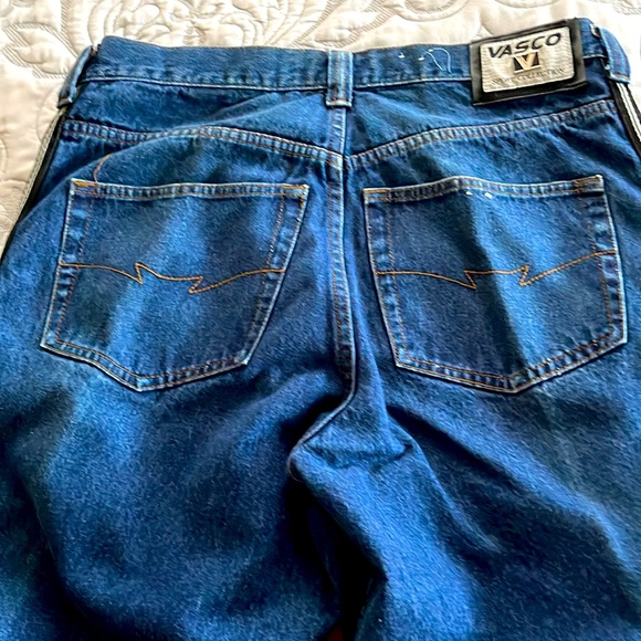 Men’s jeans, 38 Waist, 34 Length, Gray Striped down the legs - Picture 4 of 4